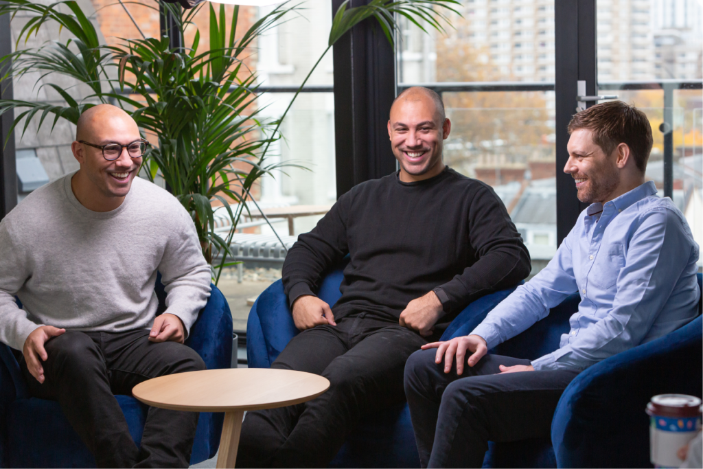 Twin brothers Oliver and Alexander Kent-Braham, and David Goate. The founders